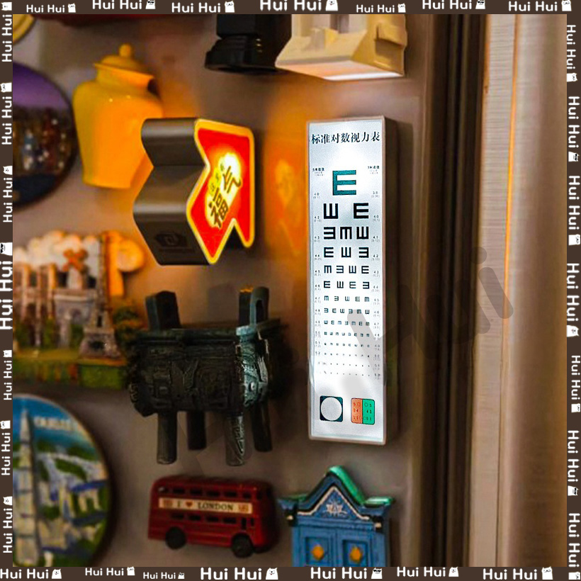 Magnetic Letter Board - 2025 Creatieve gesimuleerde miniatuur oogkaart koelkast