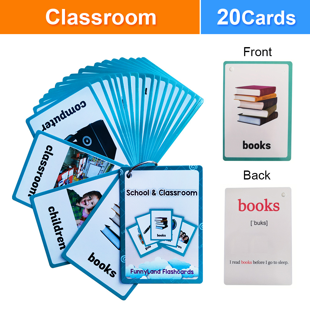 Flash Card Alphabet - Klaslokaal Briefpapier Woordenschat Leren Kaarten Zakformaat