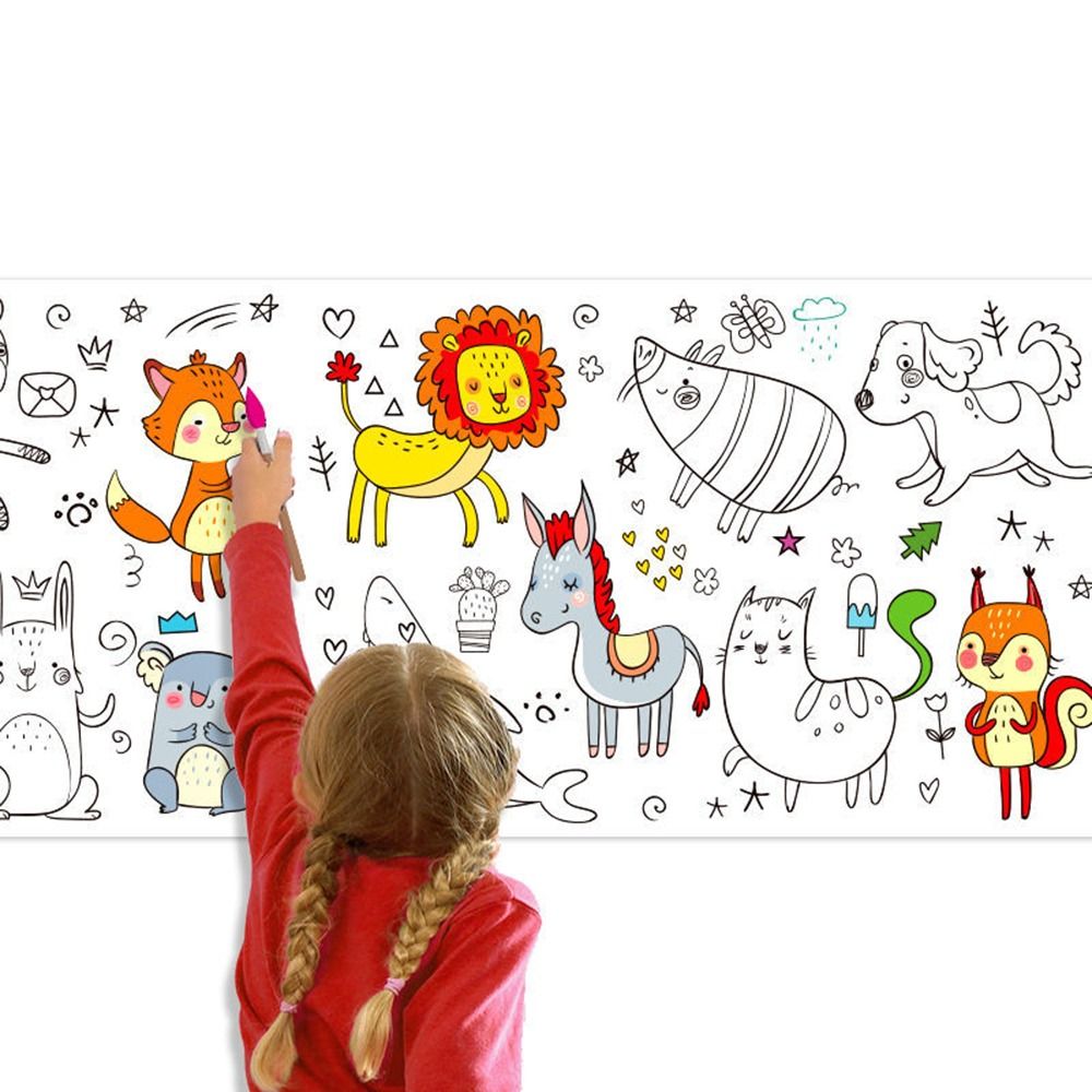 Kids Education Laptop - Muursticker Graffiti Scrolls Kleurvulpapierrol Kinderen Tekenrol