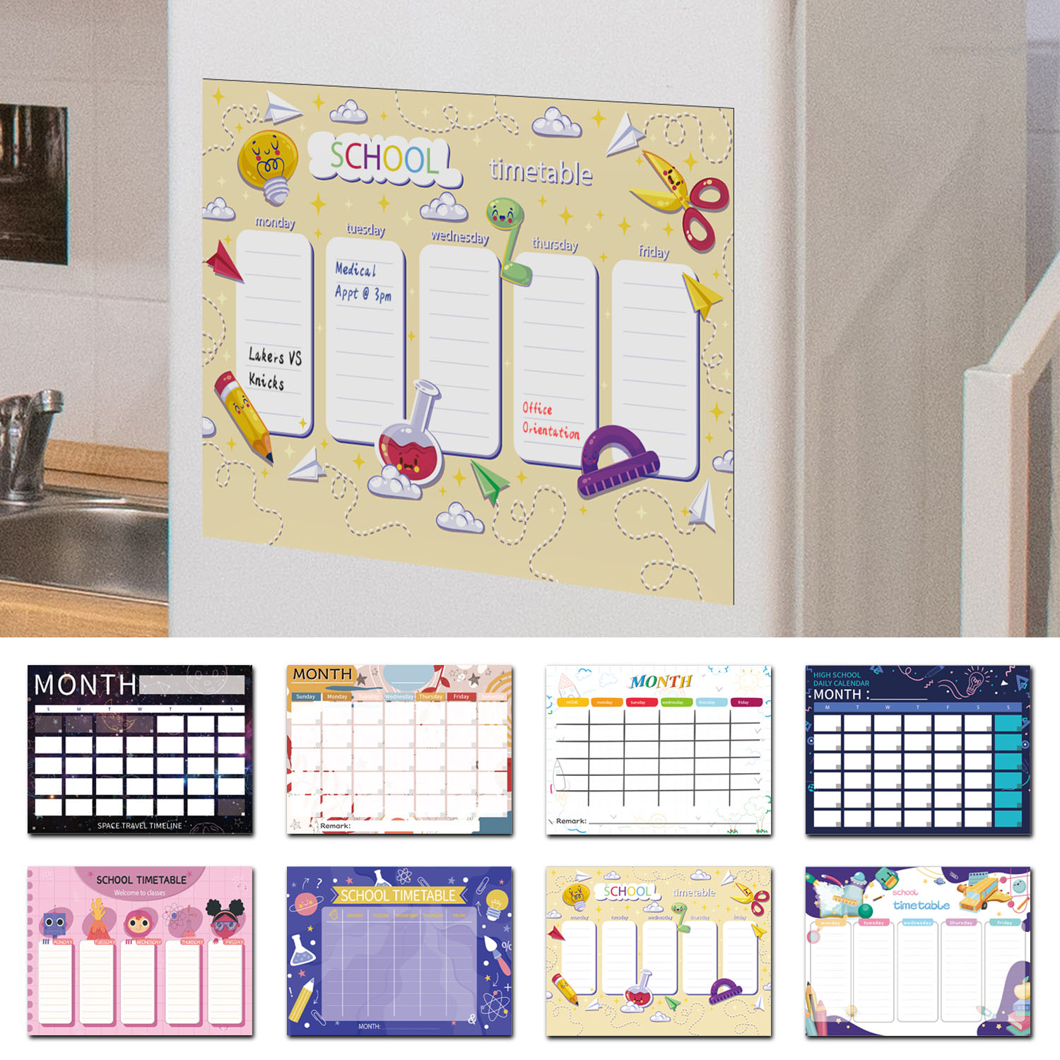 Magnetic Letter Board - 40x30cm magnetische uitwisbare koelkastplanner whiteboard sticker
