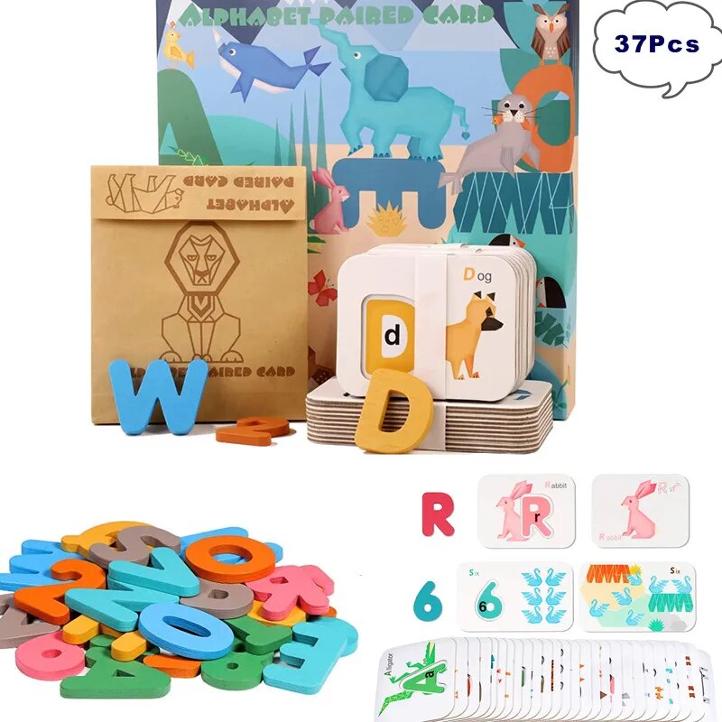 Flash Card Alphabet - Montessori Alfabet Nummers Flash Kaarten Voor
