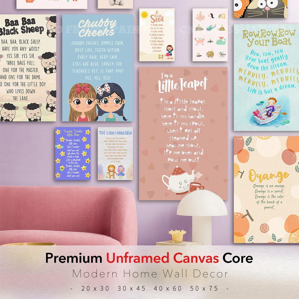 Kids Education Rhymes - Klassieke kinderliedjes canvas poster kinderkamer muurkunst