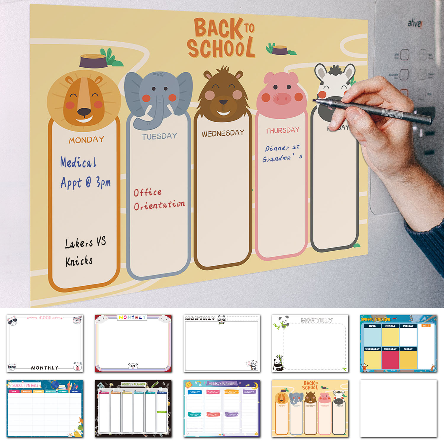 Magnetic Letter Board - Huishoudelijke herbruikbare magnetische whiteboard-sticker 40×30cm Wekelijks