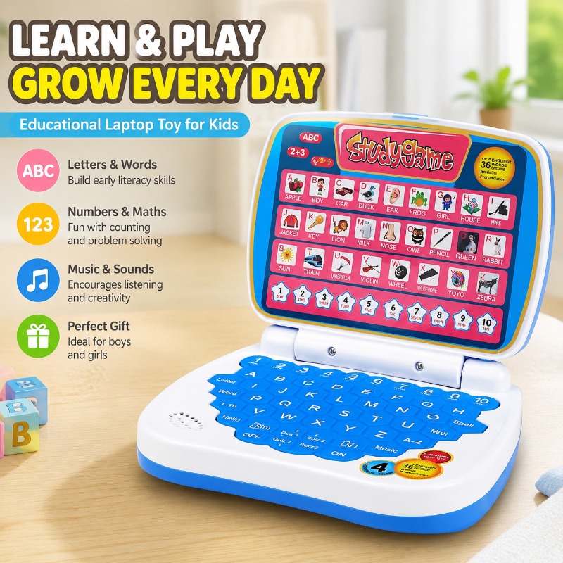 Kids Education Laptop - Mini Simulatie Laptop Educatief Speelgoed LED