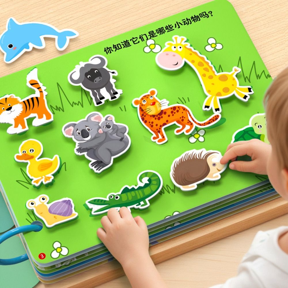 Kids Education Book - Duurzaam 10-pagina's babyscheurboek Cartoon geluidsbestendig handscheurboek