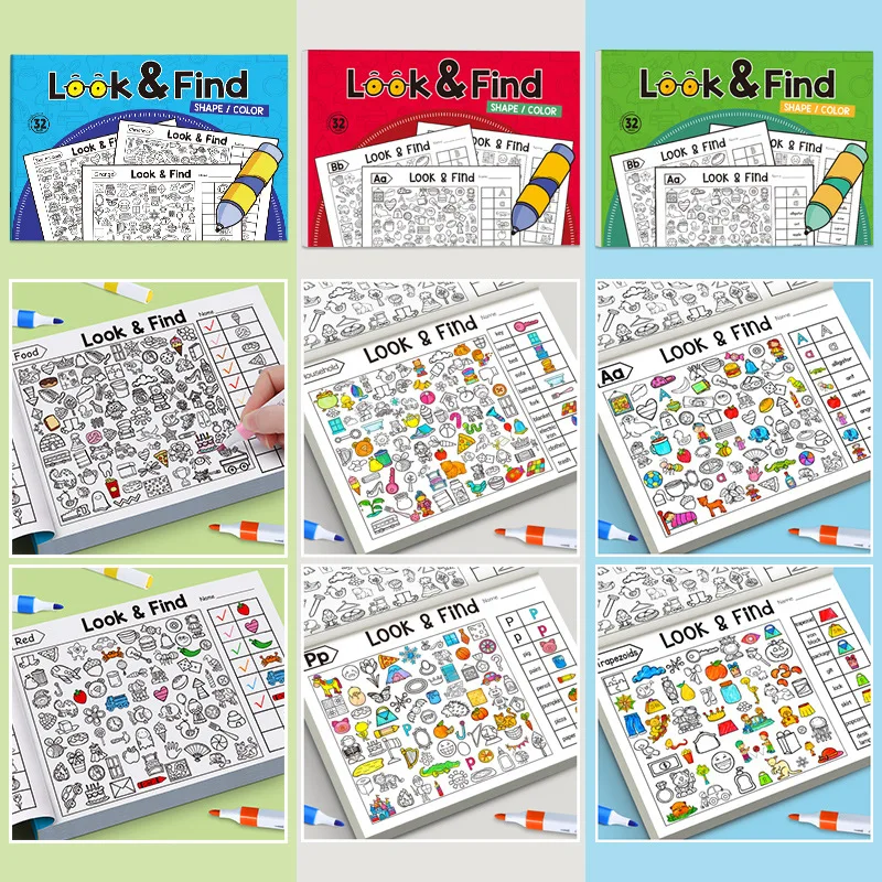 Kids Education Laptop - Kleurboek met verborgen objecten voor kinderen,