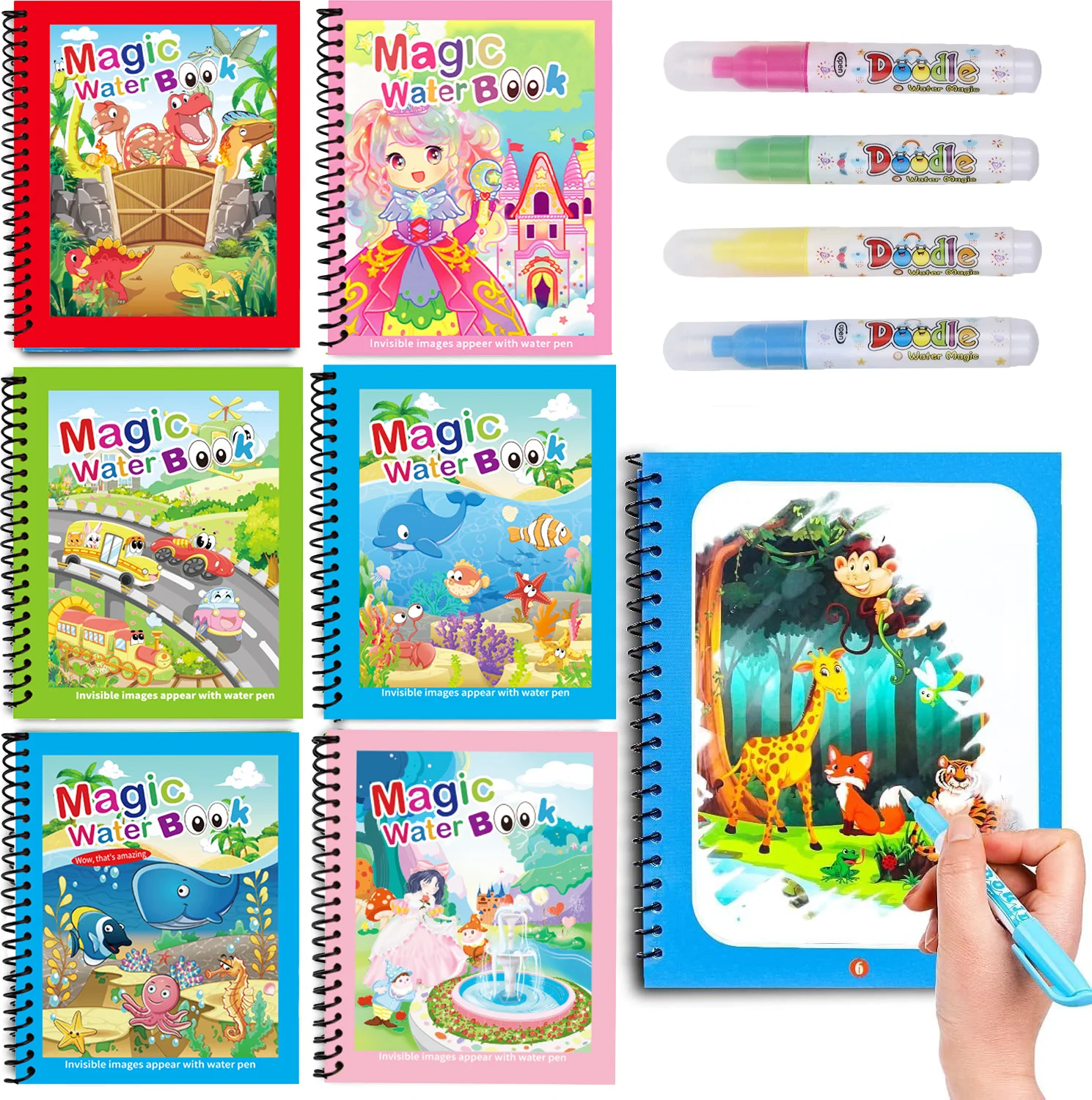 Kids Education Laptop - Magisch watertekenboek voor kinderen Cartoon schildernotitieboekje
