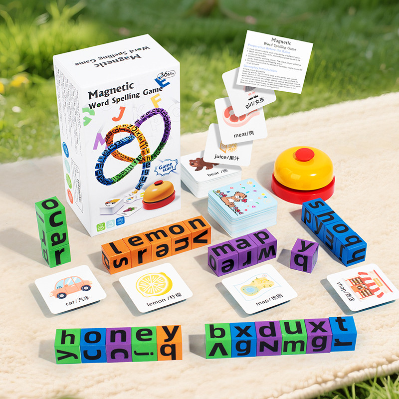 Kids Educational Game 3 - 4 Spelers Kinderen Magnetische Spelling Woordkubus