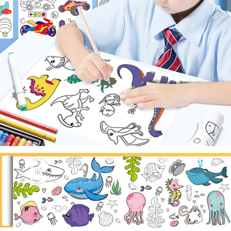 Kids Education Laptop - Hot Kids Tekening Speelgoed Plakkerig Kleurrol