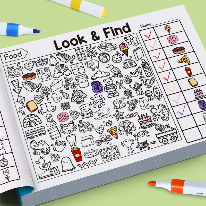 Kijk en vind kleurboek voor pe - Kids Early Education recensie en prijs