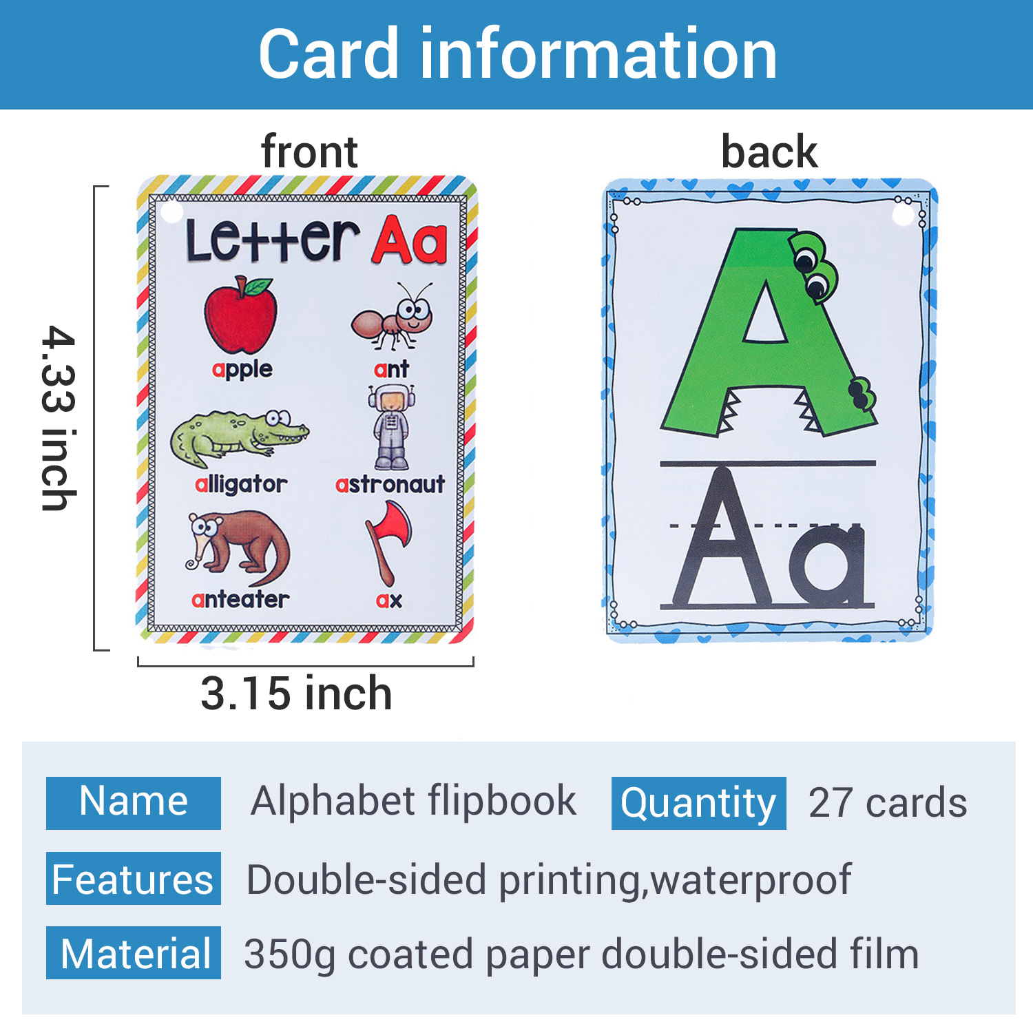 Bview Art Engels 26-letters Al - Flash Card Alphabet recensie en prijs