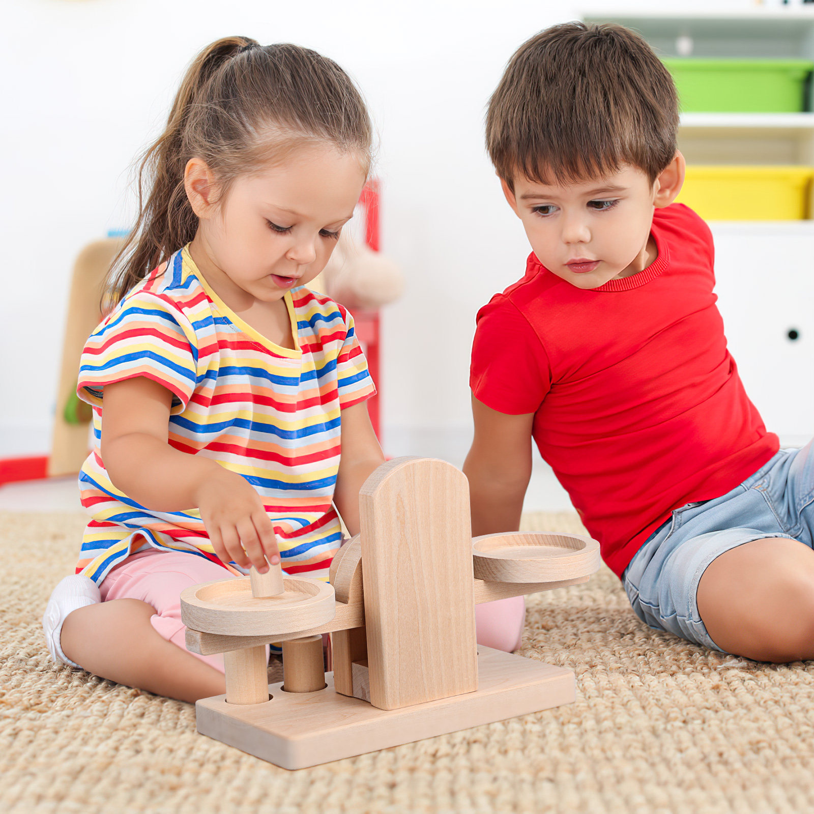1Set Houten Balansweegschaal C - Kids Education Calculator recensie en prijs